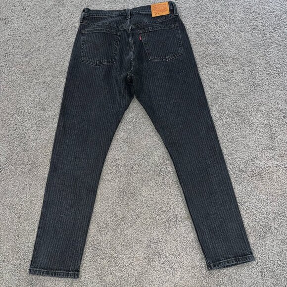 LEVI'S BIG E 501S - Skinny - Black & Gray Pin Stripe Denim Jeans - W28 L28 - Picture 5 of 12